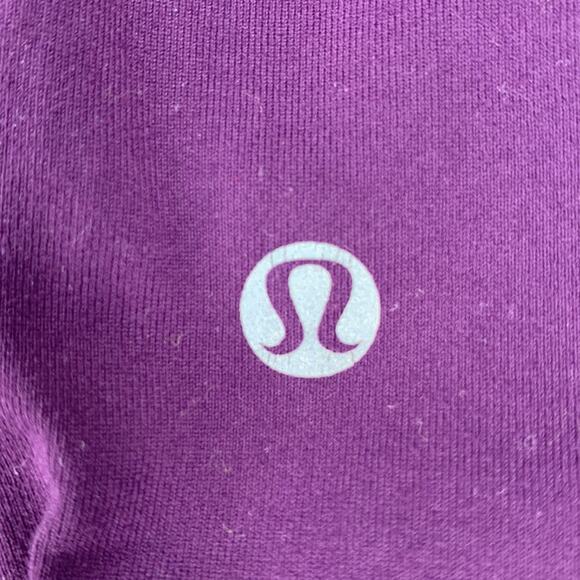 Rare Lululemon Practice Daily Crop Leggings Purple Waistband Pocket Sz 4 Ruched - Picture 8 of 9
